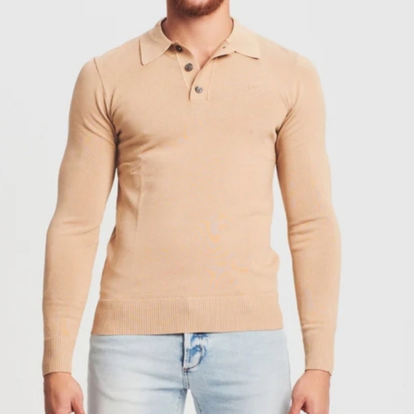 SER.O.YA Tan Tico Shirt Collared Pullover Sweater S NWT - Picture 1 of 10